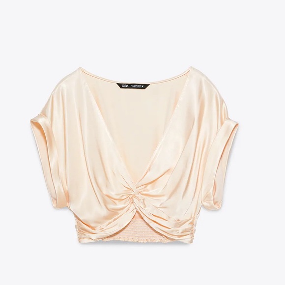 NWT ZARA Knotted satin top - Picture 3 of 5
